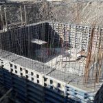 Заливка стен зернохранилища под защитой водопонижения