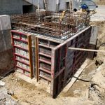 Возведение стен, опалубка и работающее водопонижение